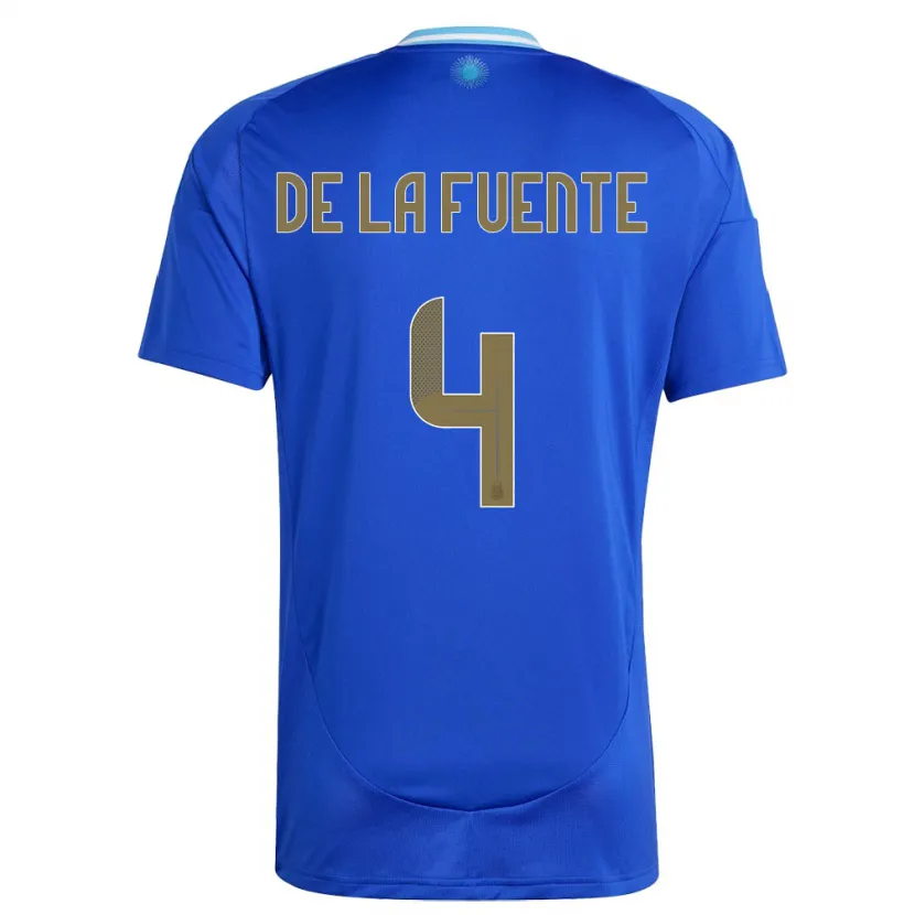 Danxen Hombre Camiseta Argentina Hernan De La Fuente #4 Azul 2ª Equipación 24-26 La Camisa México