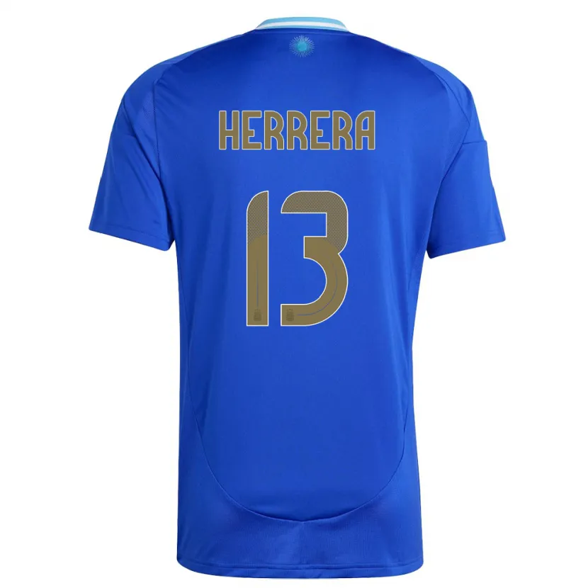 Danxen Hombre Camiseta Argentina Marcelo Herrera #13 Azul 2ª Equipación 24-26 La Camisa México