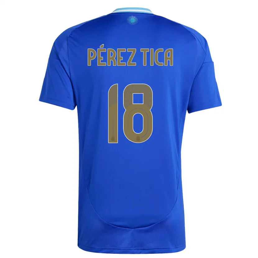 Danxen Hombre Camiseta Argentina Jeremias Perez Tica #18 Azul 2ª Equipación 24-26 La Camisa México