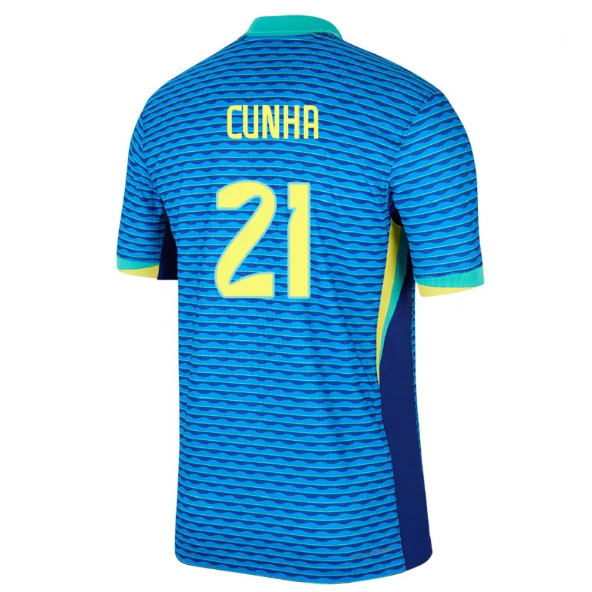 Danxen Hombre Camiseta Brasil Matheus Cunha #21 Azul 2ª Equipación 24-26 La Camisa México
