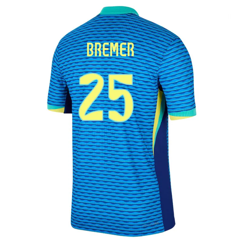 Danxen Hombre Camiseta Brasil Bremer #25 Azul 2ª Equipación 24-26 La Camisa México