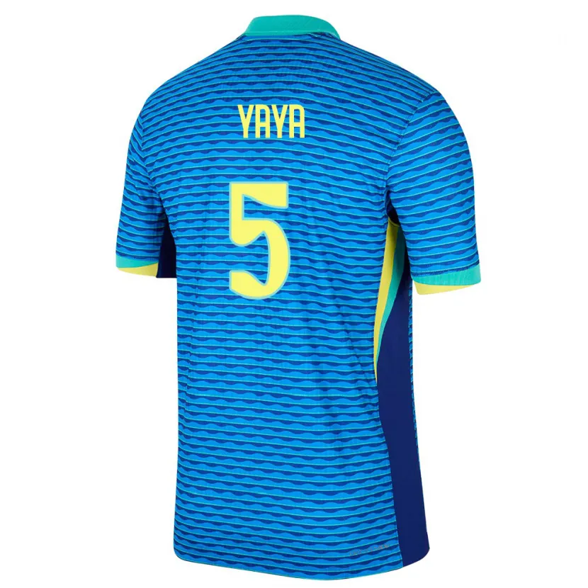 Danxen Hombre Camiseta Brasil Yaya #5 Azul 2ª Equipación 24-26 La Camisa México