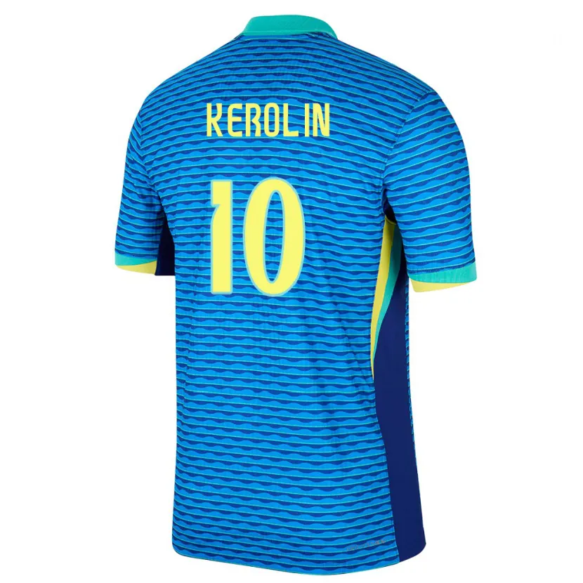 Danxen Hombre Camiseta Brasil Kerolin Nicoli #10 Azul 2ª Equipación 24-26 La Camisa México