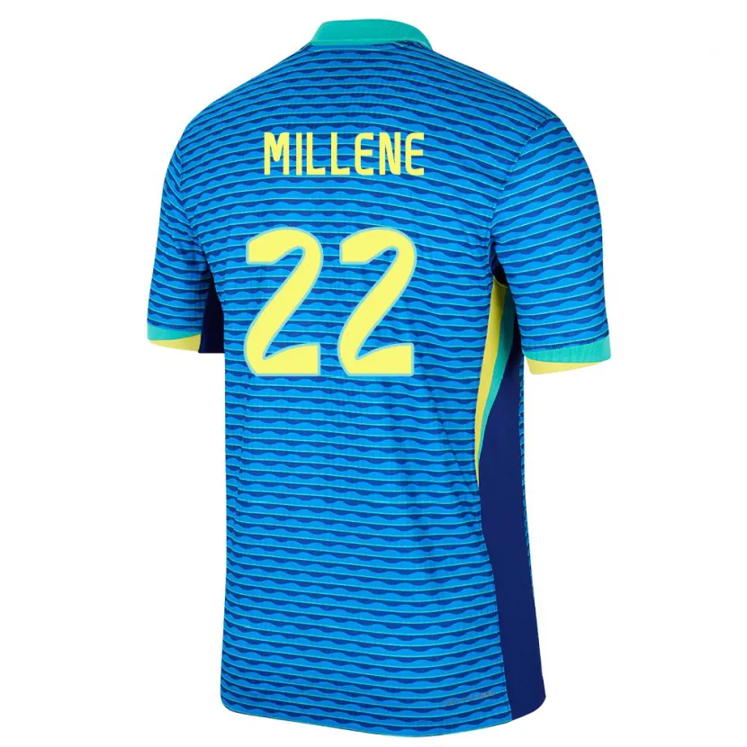 Danxen Hombre Camiseta Brasil Millene #22 Azul 2ª Equipación 24-26 La Camisa México