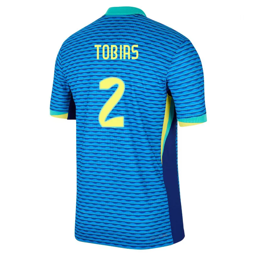 Danxen Hombre Camiseta Brasil Vinicius Tobias #2 Azul 2ª Equipación 24-26 La Camisa México