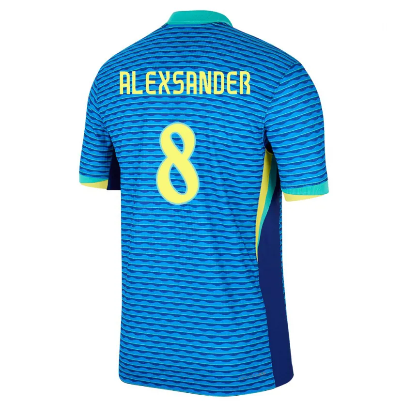 Danxen Hombre Camiseta Brasil Alexsander #8 Azul 2ª Equipación 24-26 La Camisa México