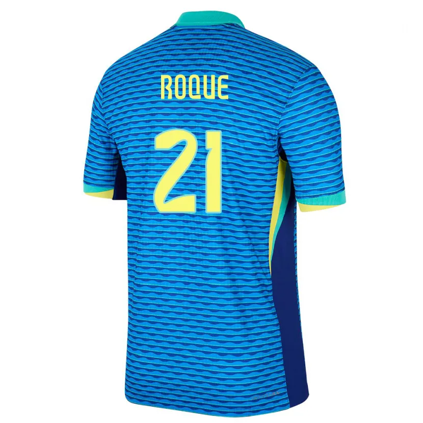 Danxen Hombre Camiseta Brasil Vitor Roque #21 Azul 2ª Equipación 24-26 La Camisa México