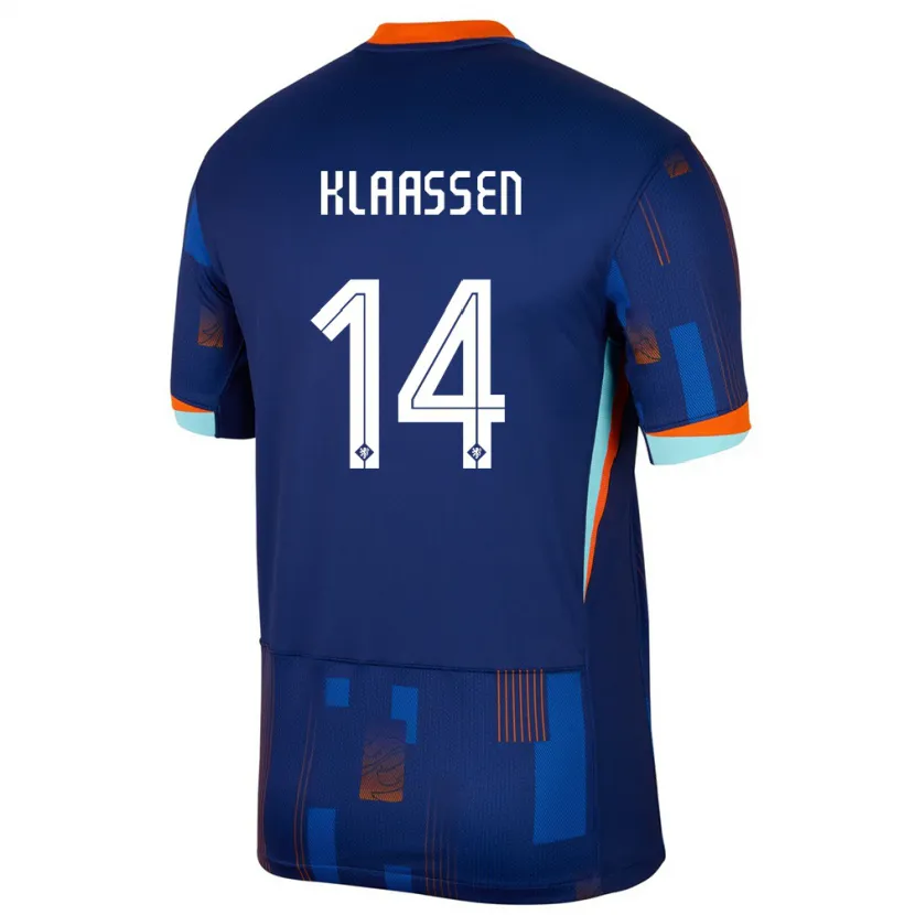 Danxen Hombre Camiseta Países Bajos Davy Klaassen #14 Azul 2ª Equipación 24-26 La Camisa México