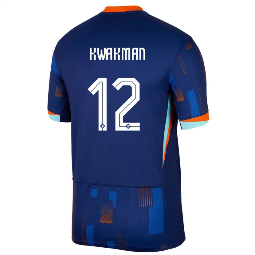 Danxen Hombre Camiseta Países Bajos Dave Kwakman #12 Azul 2ª Equipación 24-26 La Camisa México