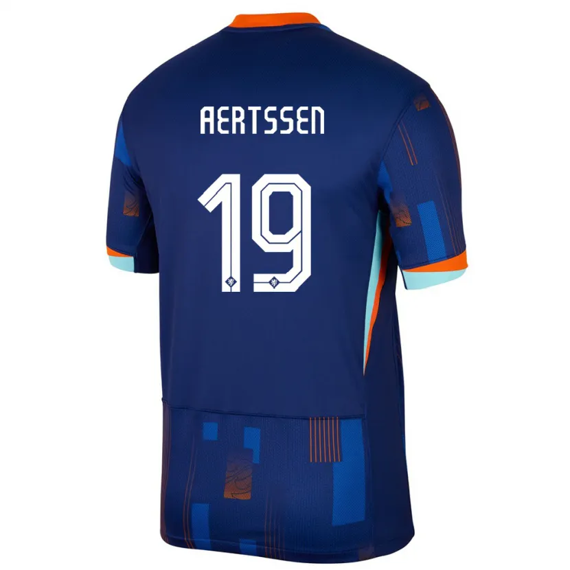 Danxen Hombre Camiseta Países Bajos Olivier Aertssen #19 Azul 2ª Equipación 24-26 La Camisa México