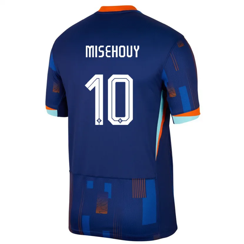 Danxen Hombre Camiseta Países Bajos Gabriel Misehouy #10 Azul 2ª Equipación 24-26 La Camisa México
