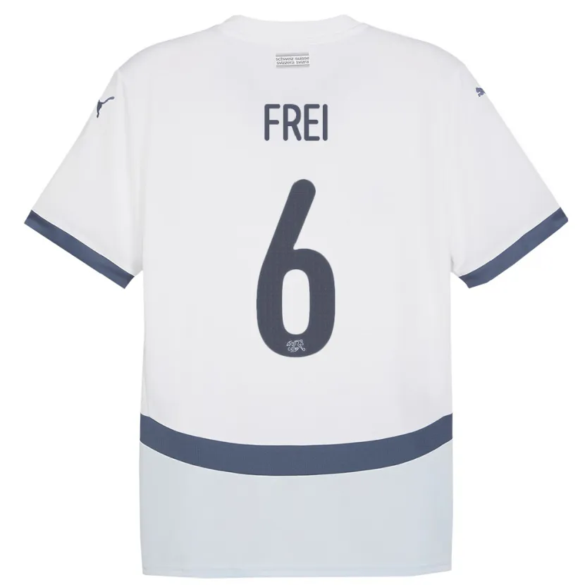 Danxen Hombre Camiseta Suiza Fabian Frei #6 Blanco 2ª Equipación 24-26 La Camisa México