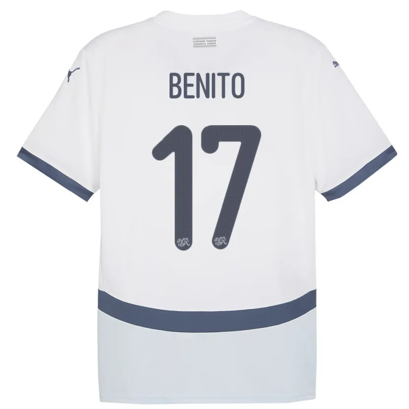 Danxen Hombre Camiseta Suiza Loris Benito #17 Blanco 2ª Equipación 24-26 La Camisa México