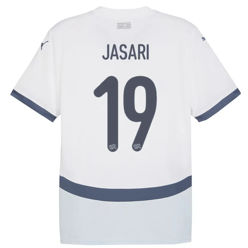 Danxen Hombre Camiseta Suiza Ardon Jasari #19 Blanco 2ª Equipación 24-26 La Camisa México