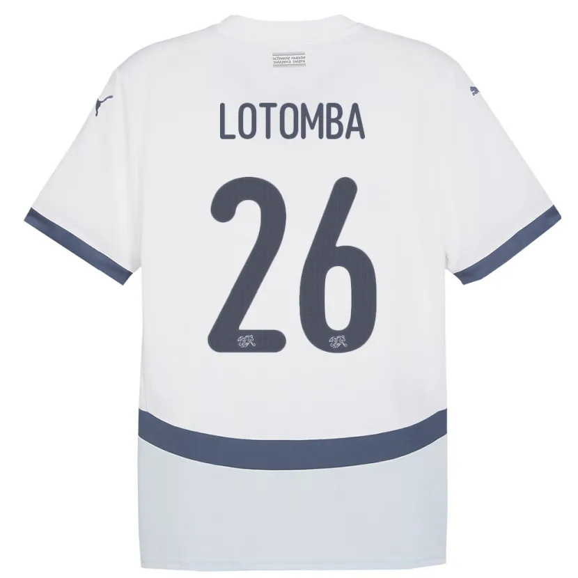 Danxen Hombre Camiseta Suiza Jordan Lotomba #26 Blanco 2ª Equipación 24-26 La Camisa México
