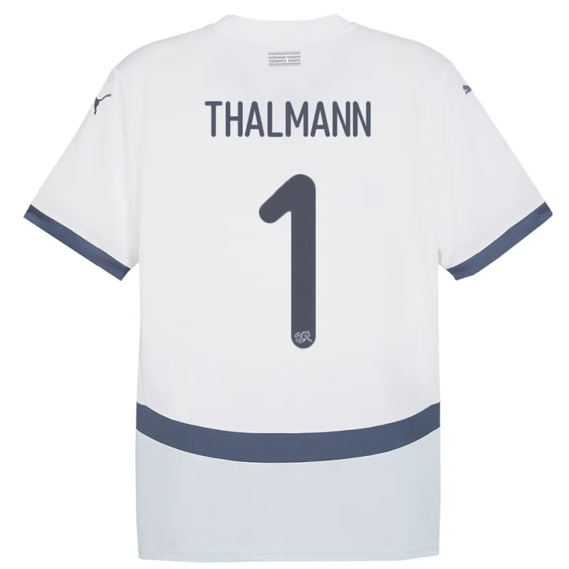 Danxen Hombre Camiseta Suiza Gaelle Thalmann #1 Blanco 2ª Equipación 24-26 La Camisa México