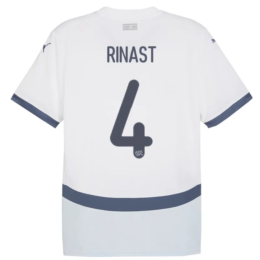 Danxen Hombre Camiseta Suiza Rachel Rinast #4 Blanco 2ª Equipación 24-26 La Camisa México