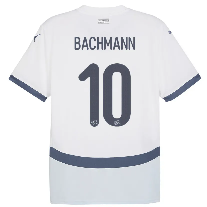 Danxen Hombre Camiseta Suiza Ramona Bachmann #10 Blanco 2ª Equipación 24-26 La Camisa México