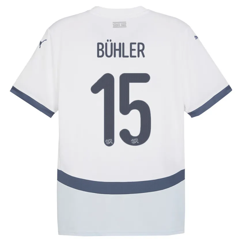 Danxen Hombre Camiseta Suiza Luana Buhler #15 Blanco 2ª Equipación 24-26 La Camisa México