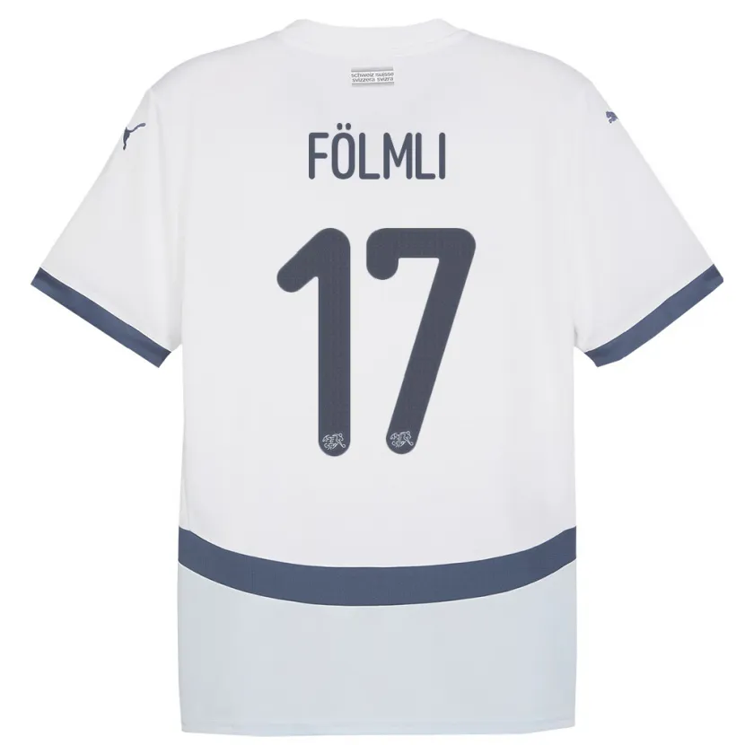 Danxen Hombre Camiseta Suiza Svenja Folmli #17 Blanco 2ª Equipación 24-26 La Camisa México