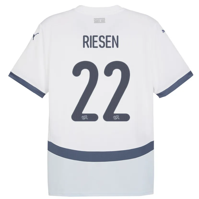 Danxen Hombre Camiseta Suiza Nadine Riesen #22 Blanco 2ª Equipación 24-26 La Camisa México