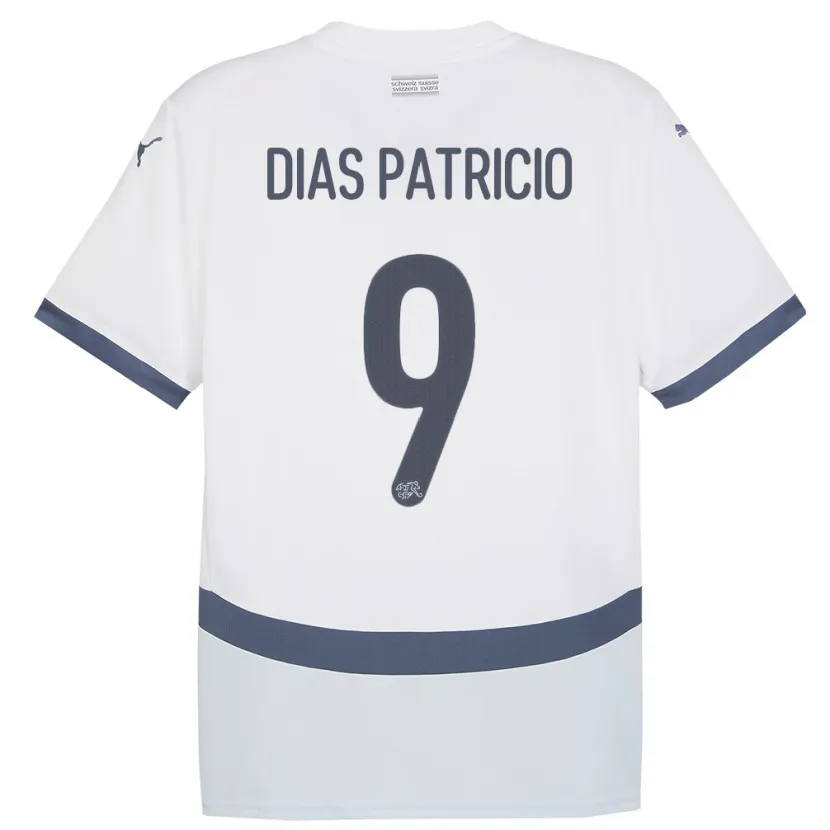 Danxen Hombre Camiseta Suiza Alexandre Dias Patricio #9 Blanco 2ª Equipación 24-26 La Camisa México