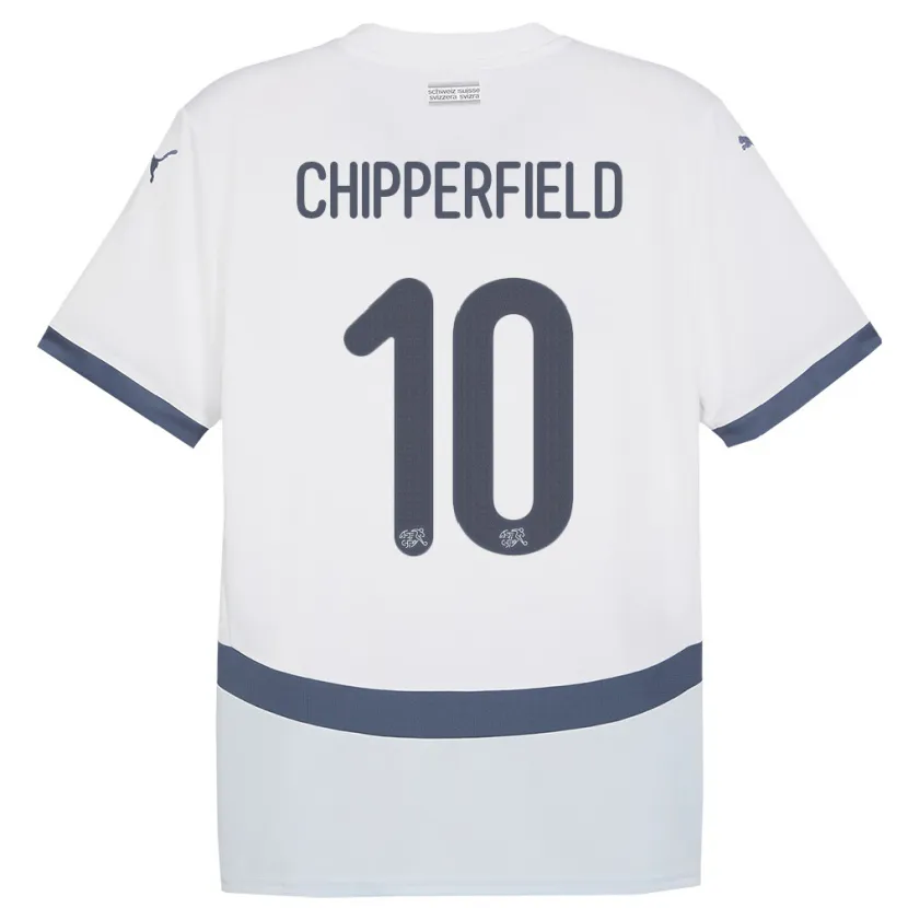 Danxen Hombre Camiseta Suiza Liam Chipperfield #10 Blanco 2ª Equipación 24-26 La Camisa México