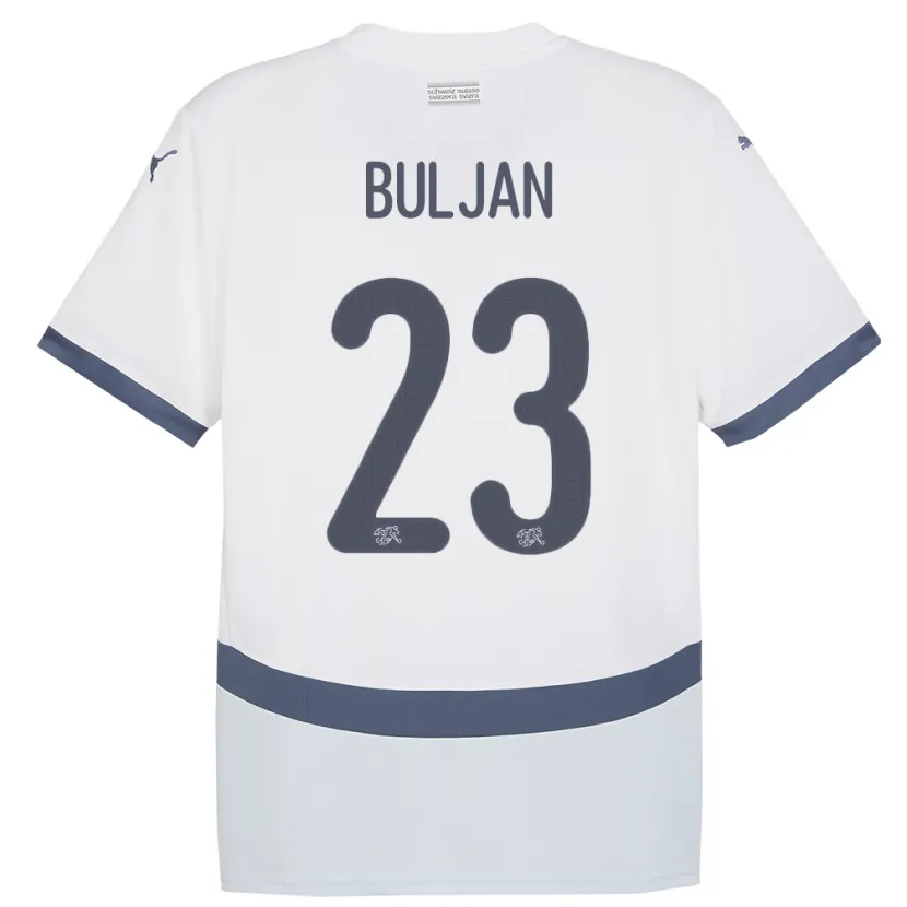 Danxen Hombre Camiseta Suiza Leo Buljan #23 Blanco 2ª Equipación 24-26 La Camisa México