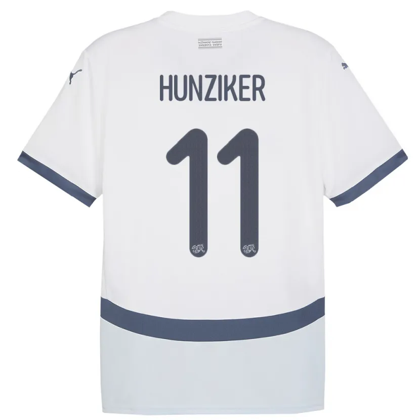 Danxen Hombre Camiseta Suiza Andrin Hunziker #11 Blanco 2ª Equipación 24-26 La Camisa México
