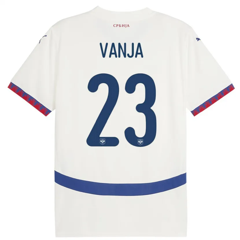 Danxen Hombre Camiseta Serbia Vanja Milinkovic-Savic #23 Blanco 2ª Equipación 24-26 La Camisa México