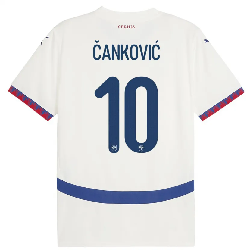 Danxen Hombre Camiseta Serbia Jelena Cankovic #10 Blanco 2ª Equipación 24-26 La Camisa México