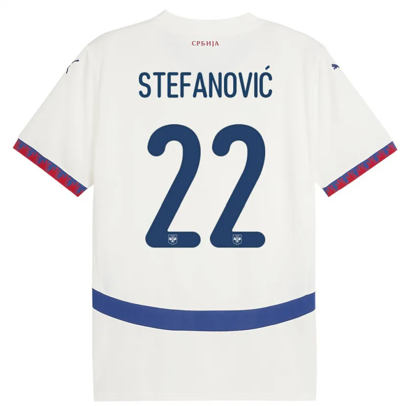 Danxen Hombre Camiseta Serbia Dejana Stefanovic #22 Blanco 2ª Equipación 24-26 La Camisa México