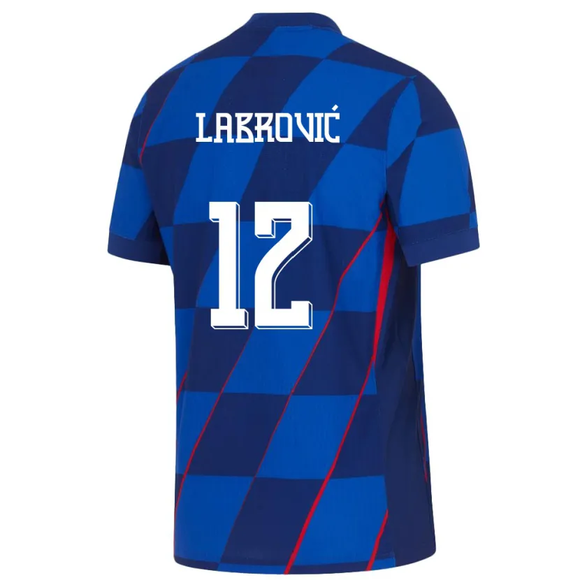 Danxen Hombre Camiseta Croacia Nediljko Labrovic #12 Azul 2ª Equipación 24-26 La Camisa México