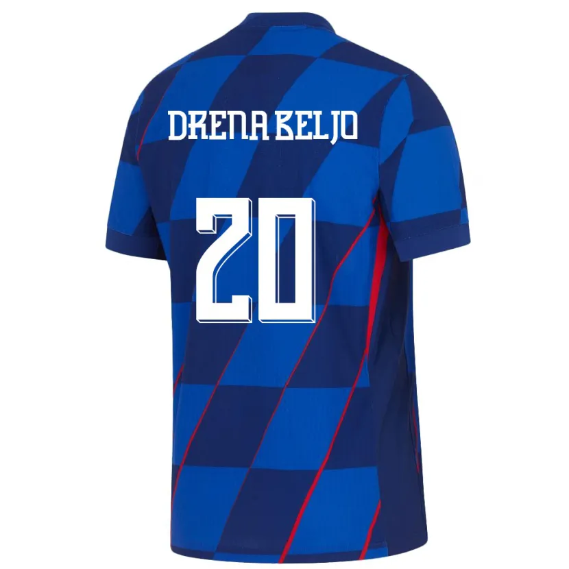 Danxen Hombre Camiseta Croacia Dion Drena Beljo #20 Azul 2ª Equipación 24-26 La Camisa México