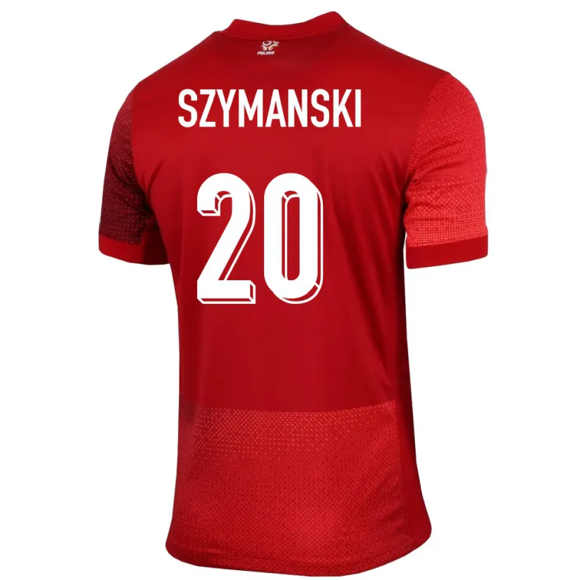 Danxen Hombre Camiseta Polonia Sebastian Szymanski #20 Rojo 2ª Equipación 24-26 La Camisa México