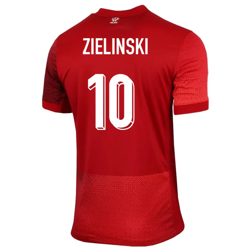 Danxen Hombre Camiseta Polonia Piotr Zielinski #10 Rojo 2ª Equipación 24-26 La Camisa México