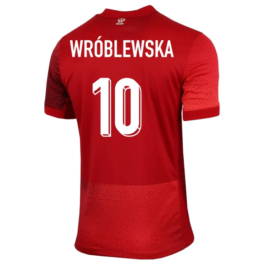 Danxen Hombre Camiseta Polonia Joanna Wroblewska #10 Rojo 2ª Equipación 24-26 La Camisa México