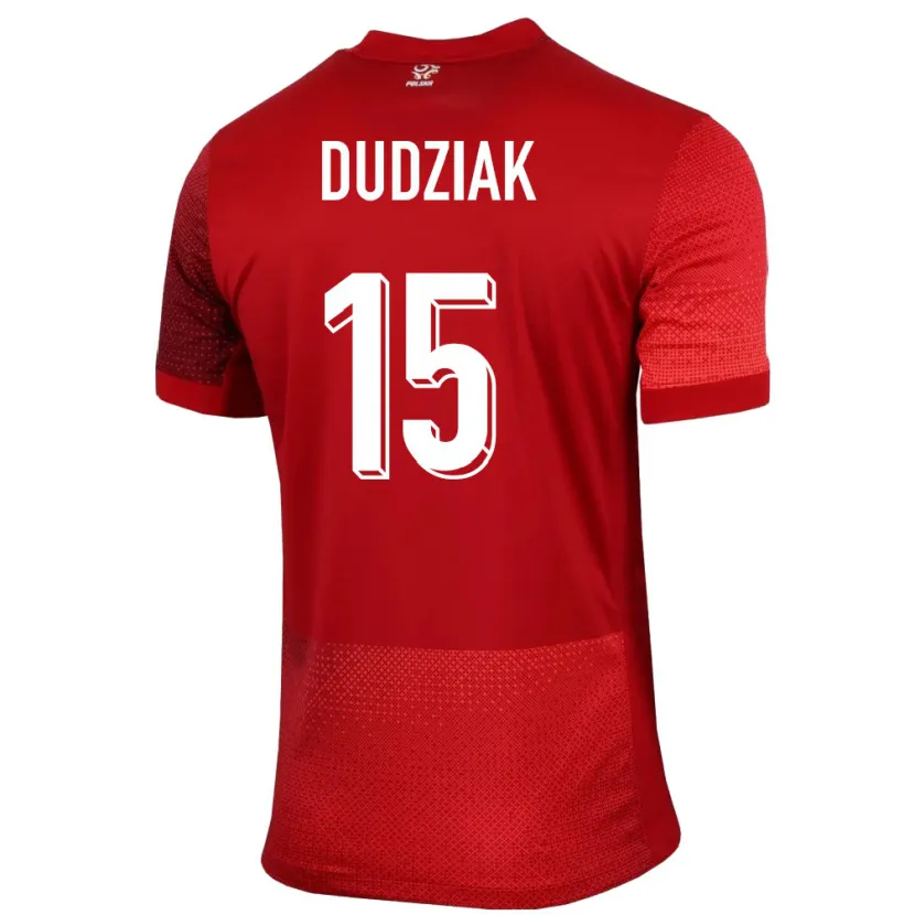 Danxen Hombre Camiseta Polonia Aleksandra Dudziak #15 Rojo 2ª Equipación 24-26 La Camisa México