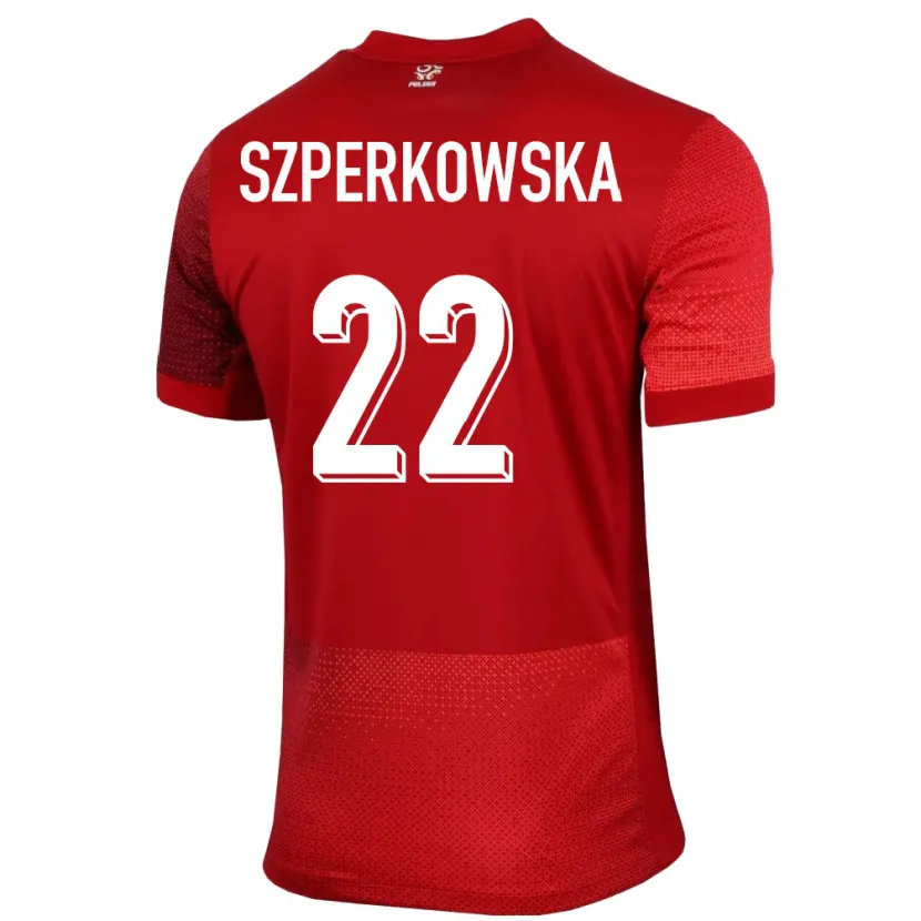 Danxen Hombre Camiseta Polonia Oliwia Szperkowska #22 Rojo 2ª Equipación 24-26 La Camisa México