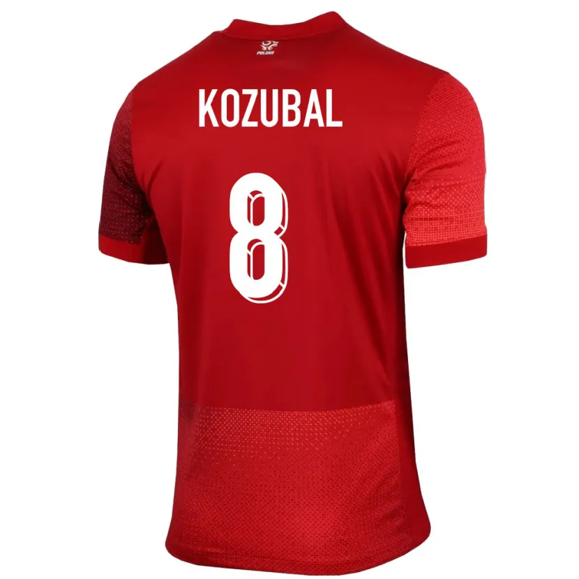 Danxen Hombre Camiseta Polonia Antoni Kozubal #8 Rojo 2ª Equipación 24-26 La Camisa México