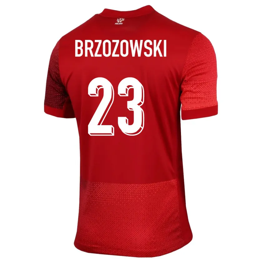 Danxen Hombre Camiseta Polonia Milosz Brzozowski #23 Rojo 2ª Equipación 24-26 La Camisa México