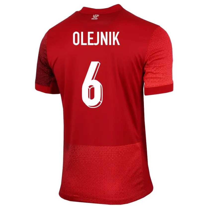 Danxen Hombre Camiseta Polonia Patryk Olejnik #6 Rojo 2ª Equipación 24-26 La Camisa México