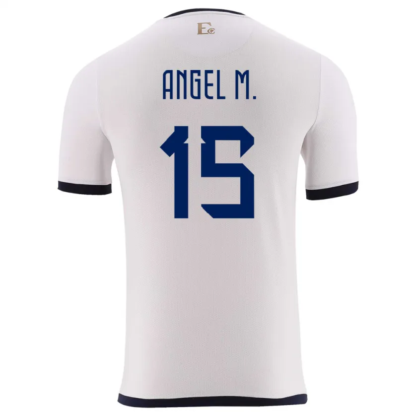 Danxen Hombre Camiseta Ecuador Angel Mena #15 Blanco 2ª Equipación 24-26 La Camisa México