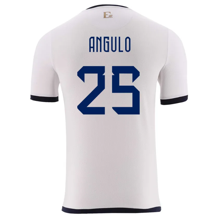 Danxen Hombre Camiseta Ecuador Nilson Angulo #25 Blanco 2ª Equipación 24-26 La Camisa México