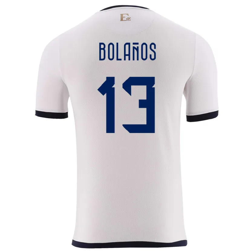 Danxen Hombre Camiseta Ecuador Nayely Bolanos #13 Blanco 2ª Equipación 24-26 La Camisa México