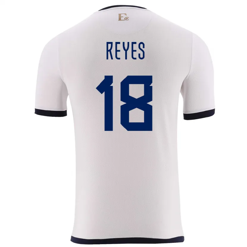 Danxen Hombre Camiseta Ecuador Ashley Reyes #18 Blanco 2ª Equipación 24-26 La Camisa México