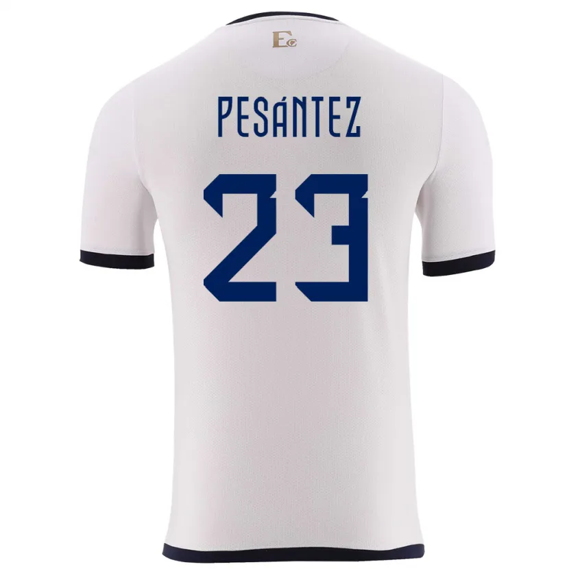 Danxen Hombre Camiseta Ecuador Danna Pesantez #23 Blanco 2ª Equipación 24-26 La Camisa México