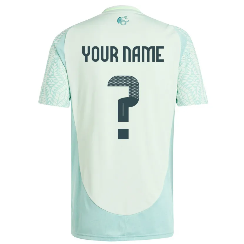Danxen Hombre Camiseta México Su Nombre #0 Lino Verde 2ª Equipación 24-26 La Camisa México