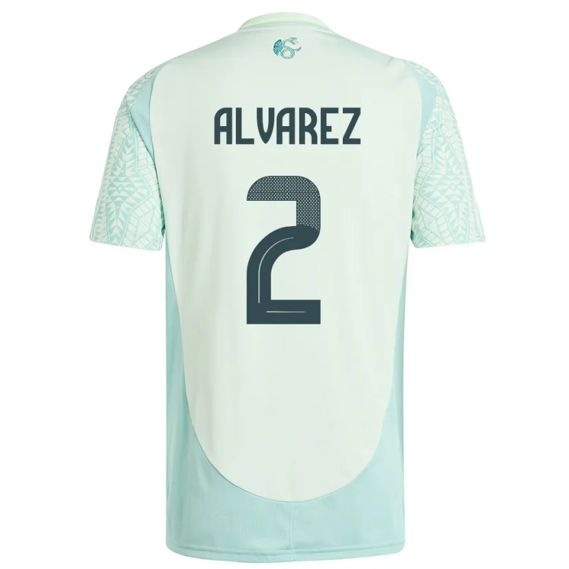 Danxen Hombre Camiseta México Kevin Alvarez #2 Lino Verde 2ª Equipación 24-26 La Camisa México