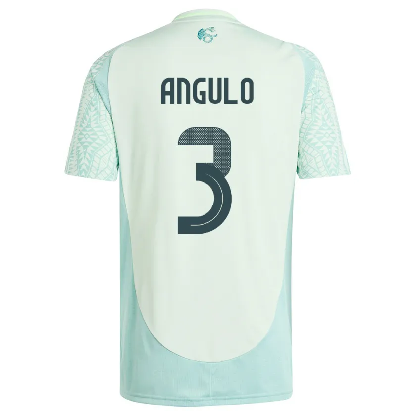 Danxen Hombre Camiseta México Jesus Angulo #3 Lino Verde 2ª Equipación 24-26 La Camisa México